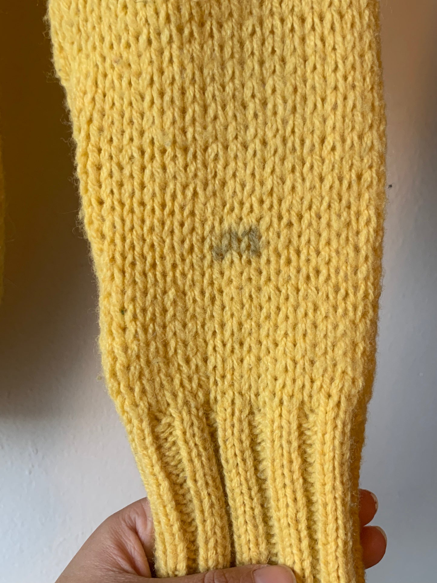 Vintage Yellow Knit Cardigan (S)