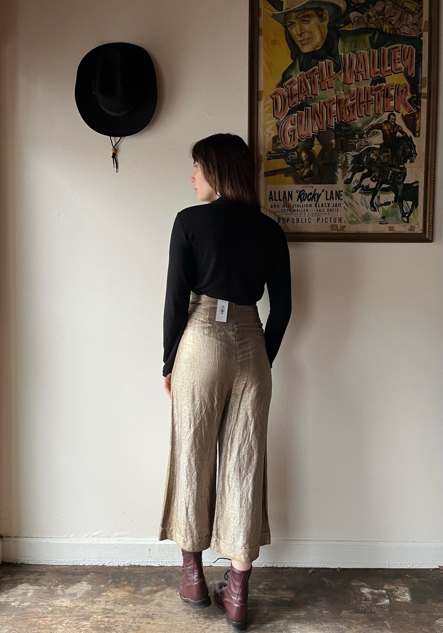 Shimmery Champagne Gold Marc Jacobs Wide Leg Pants (24”)