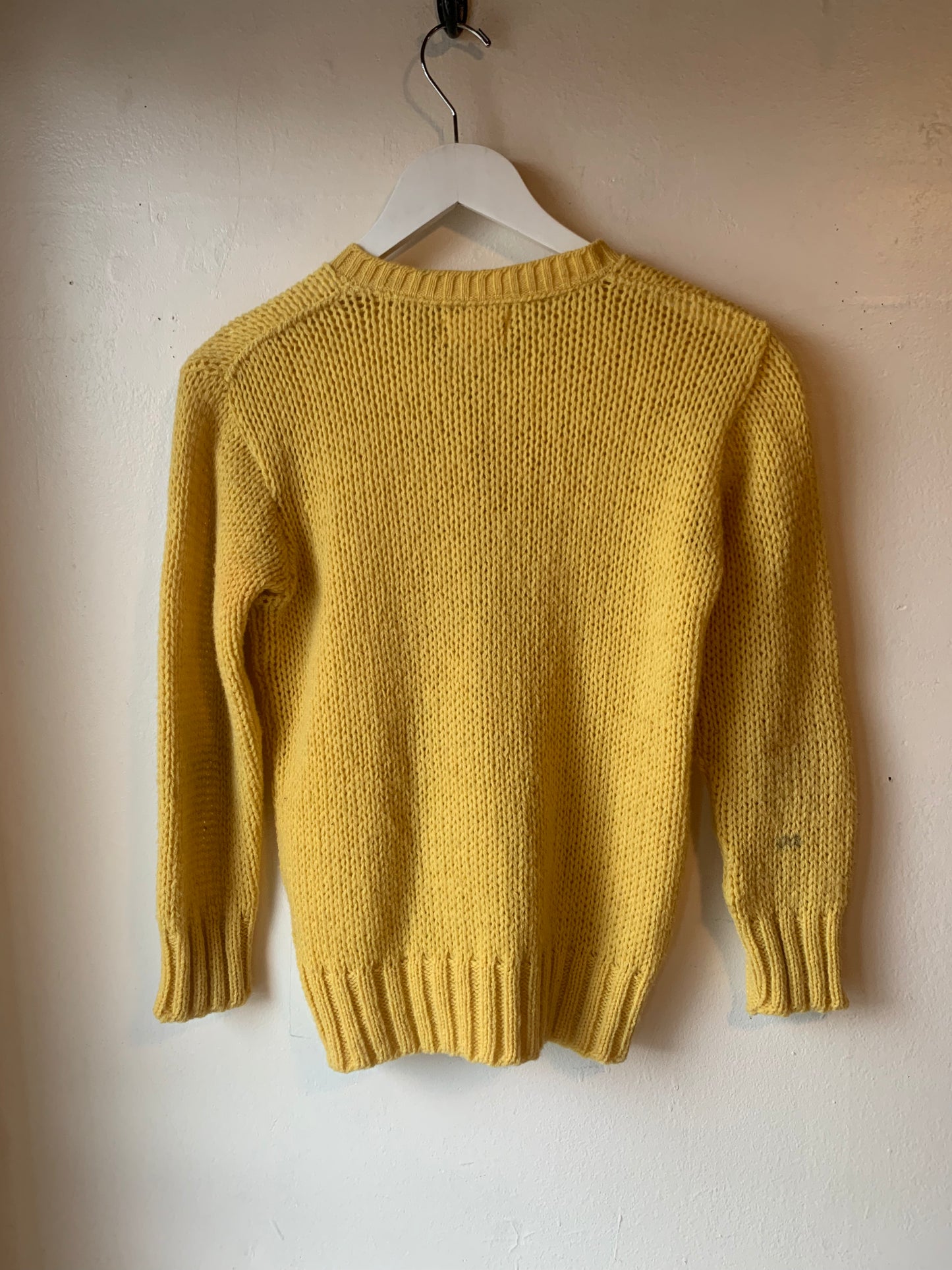 Vintage Yellow Knit Cardigan (S)